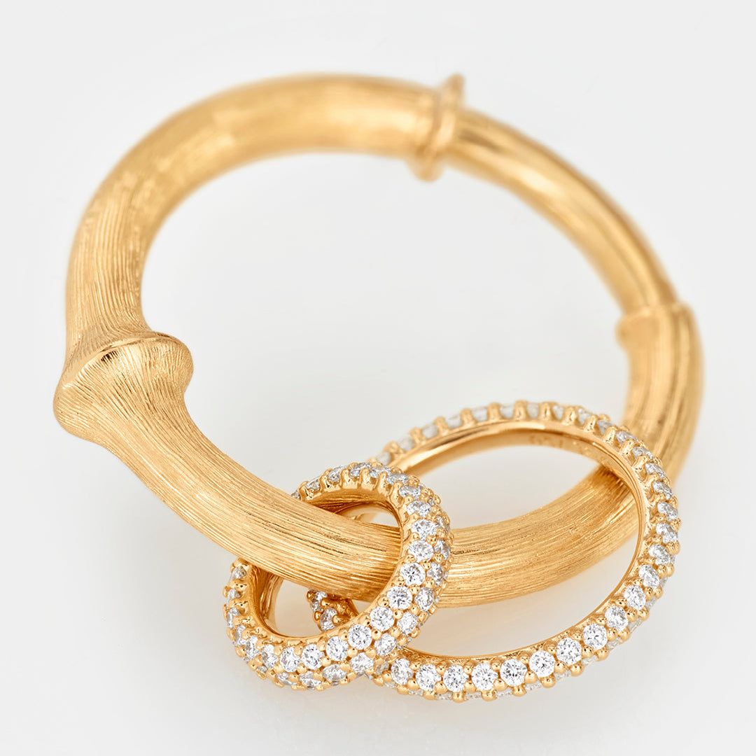 Nature Creol Hoop with Pave ring pendants by Ole Lynggaard