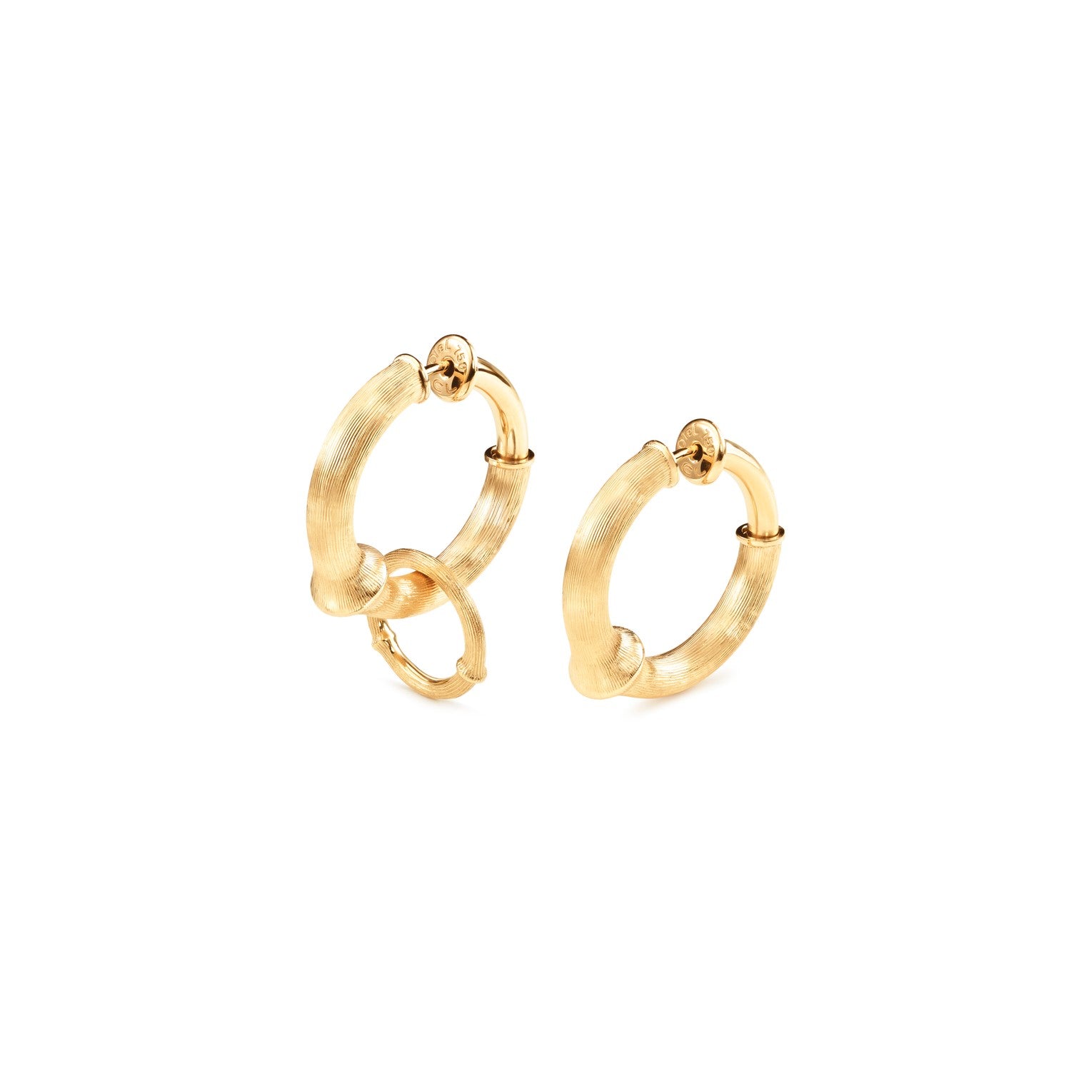 Ole Lynggaard Nature Creol earrings small with gold pendant