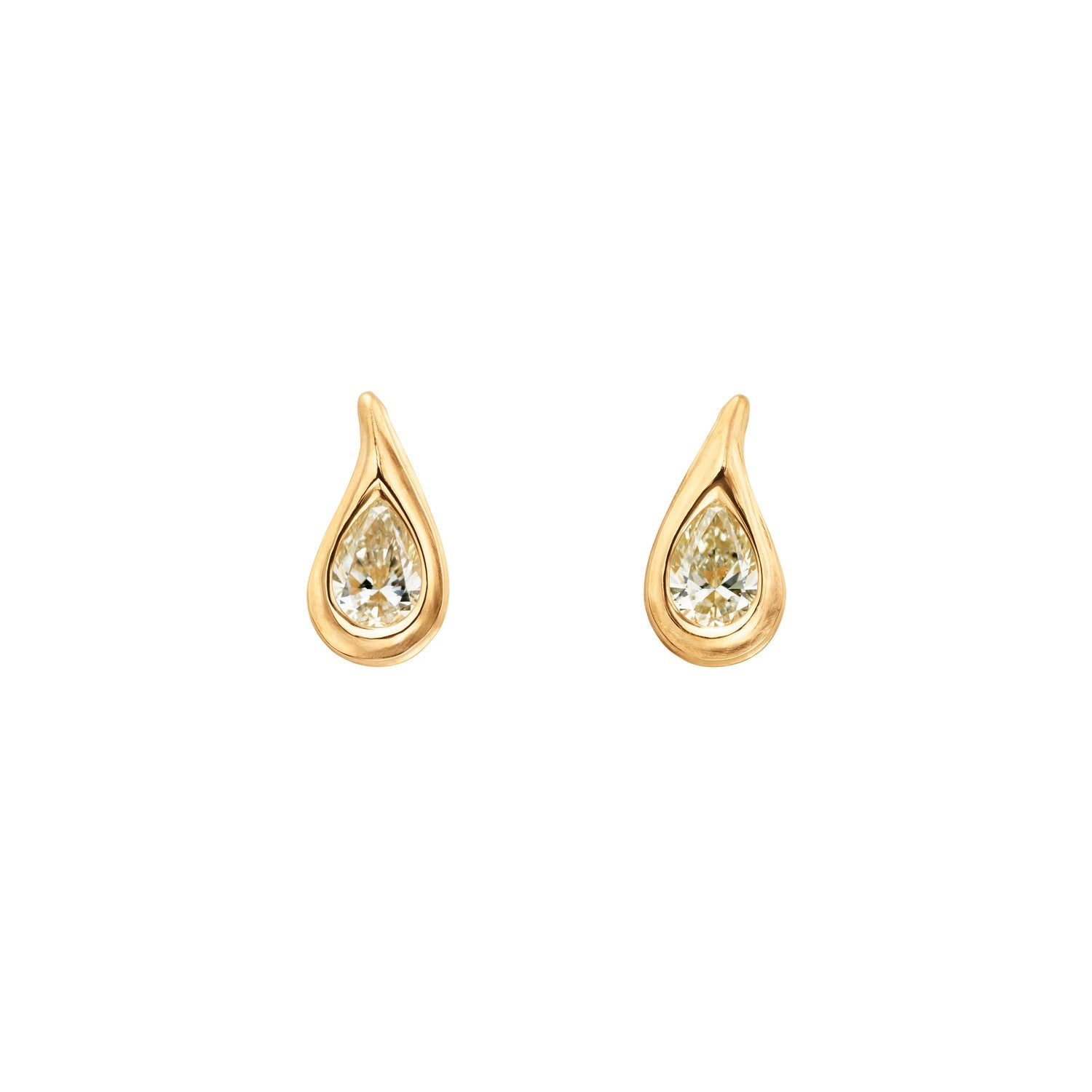 Ocean Drop Solitaire Stud Earrings
