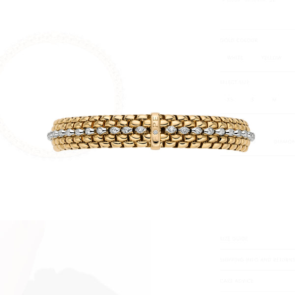 Fope Panorama 18ct Rose Gold Bracelet Pave' diamonds full circle
