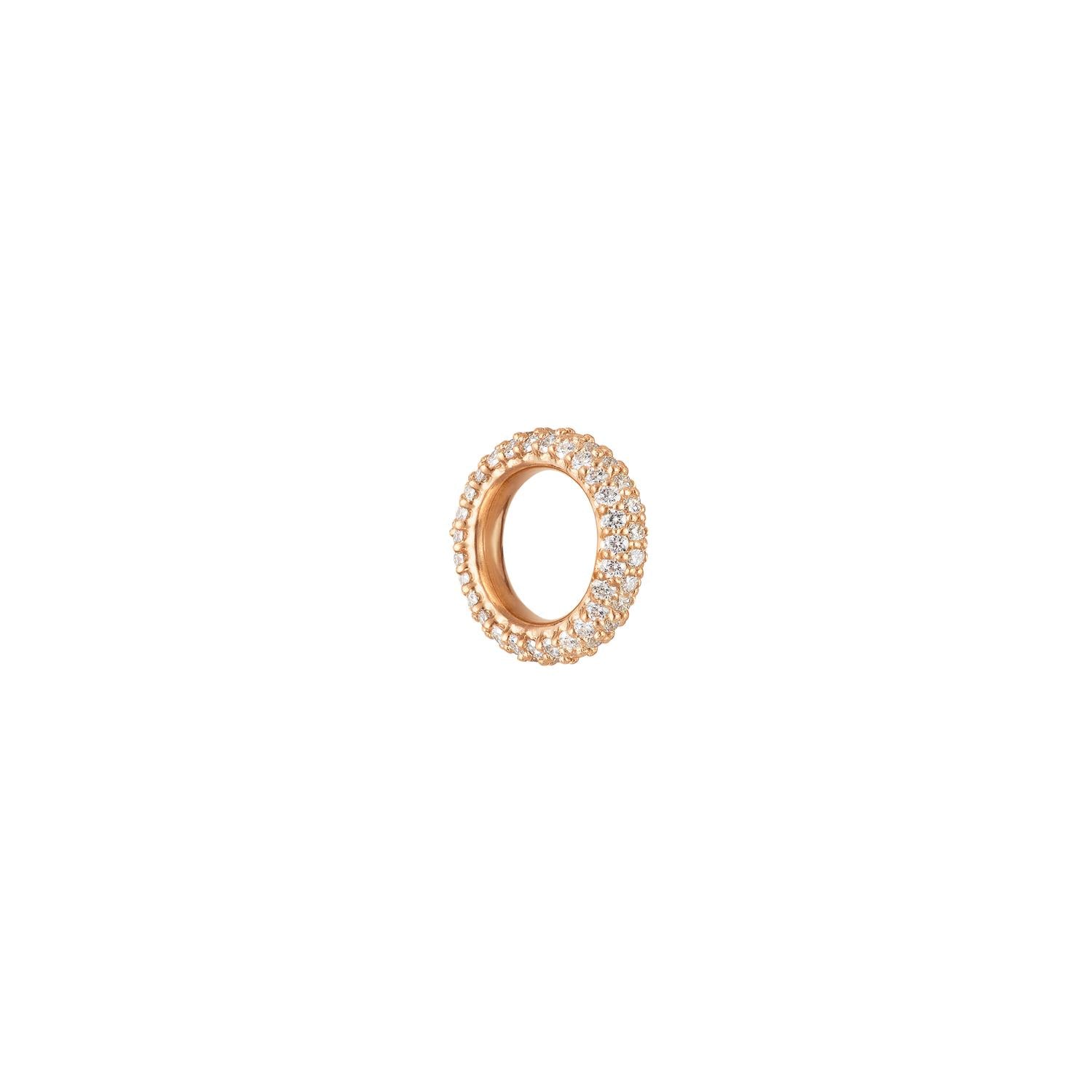 Ole Lynggaard Small Pave pendant ring for creol nature hoop earrings