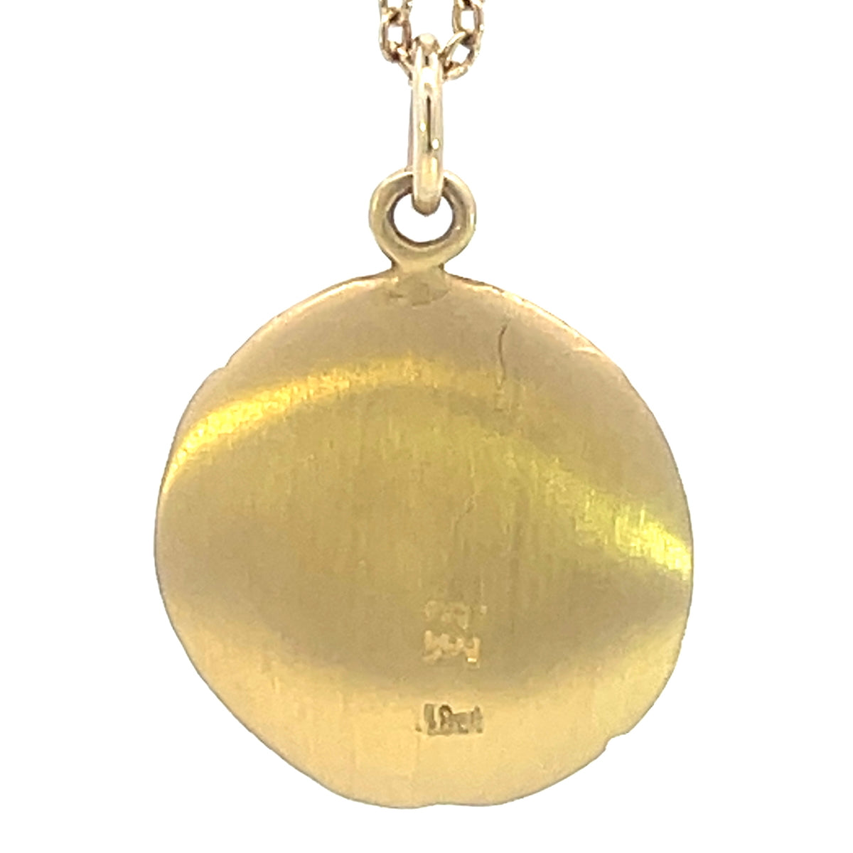 pleiades medallion pendant in gold rear view handmade