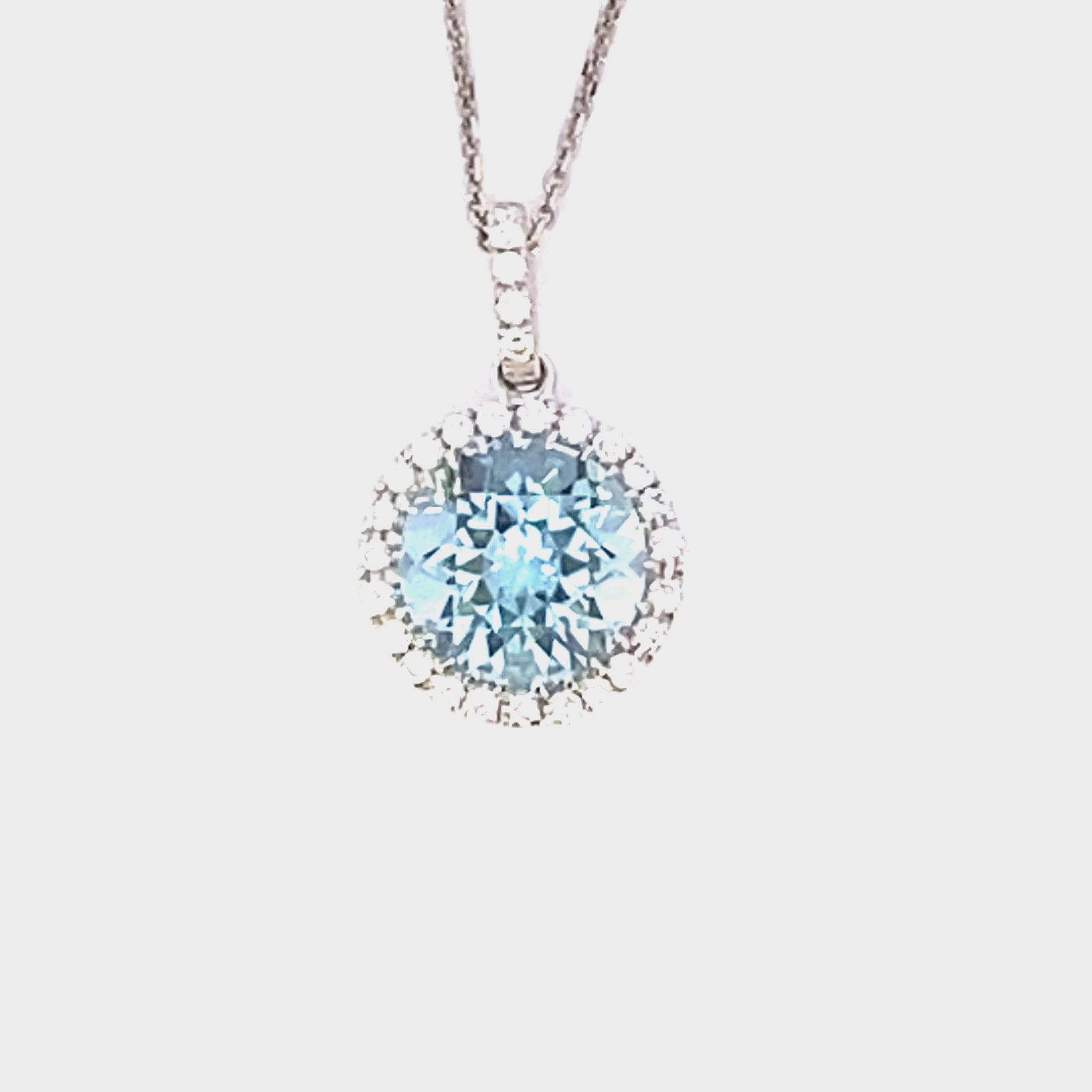 Aquamarine and diamond pendant