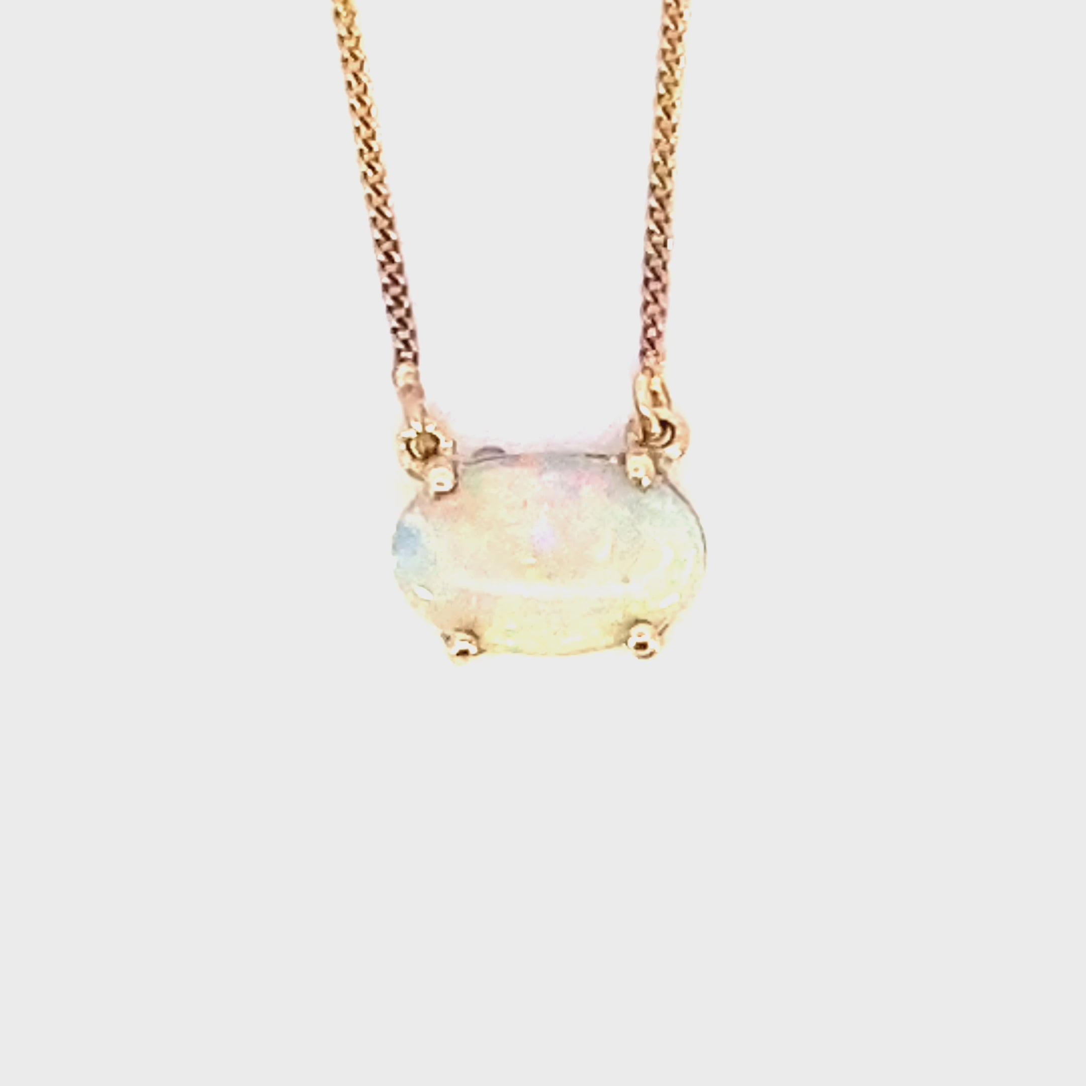 14ct solid australian opal pendant