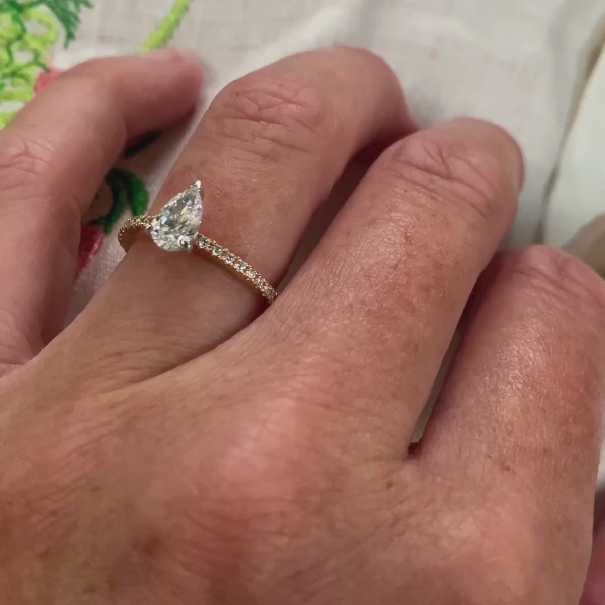 Trewarne ear Shape diamond ring Alectrona design