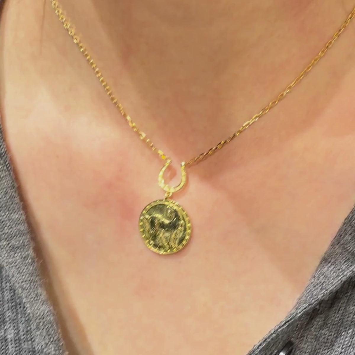 Horse of Carthage necklace worn on lady