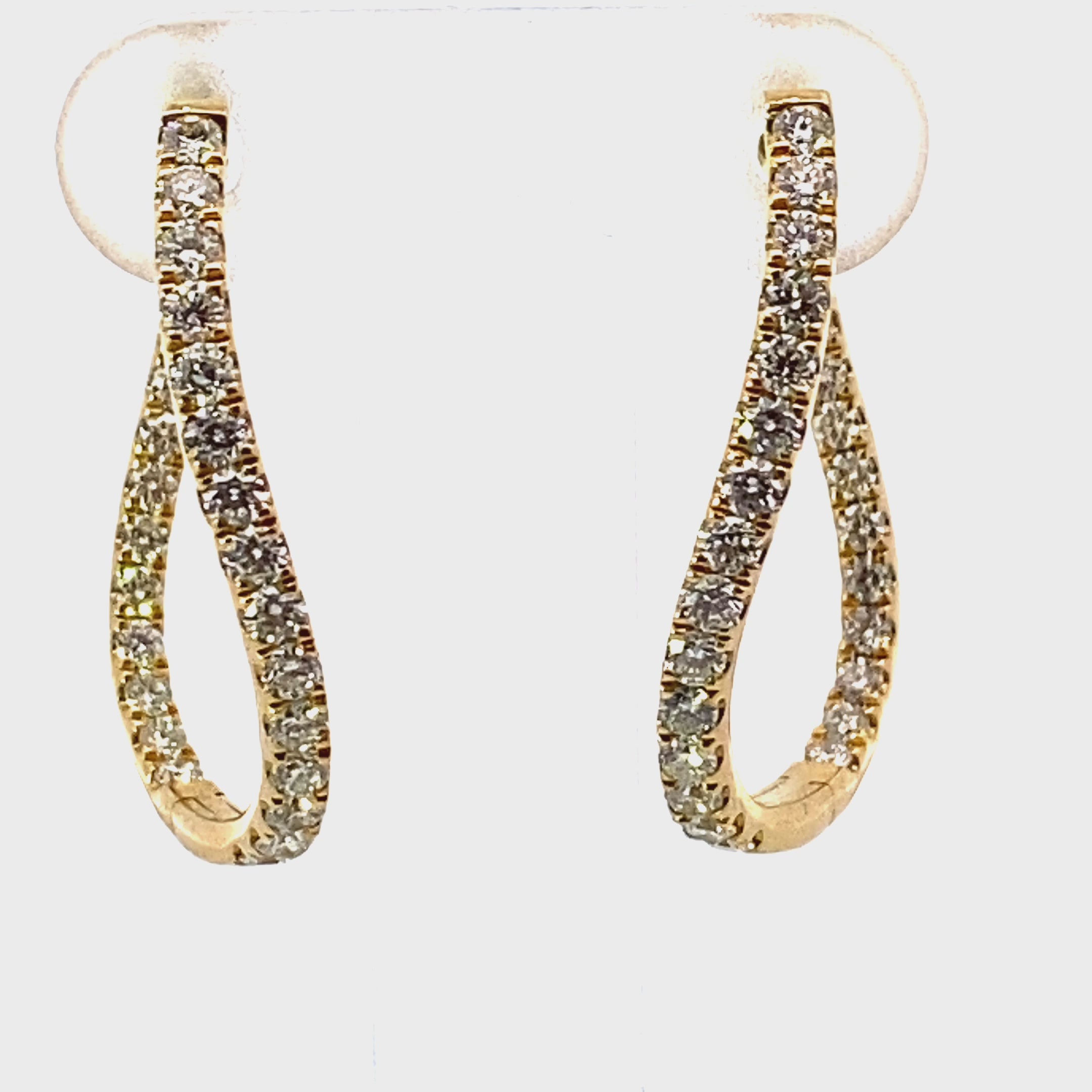 Trewarne Diamond curved hoop earrings