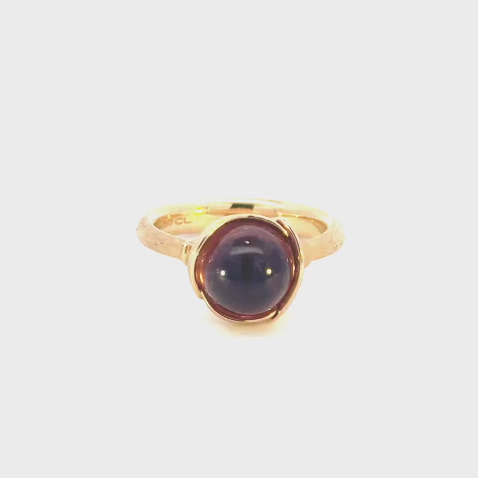 Cerise Tourmaline Lotus ring no.1