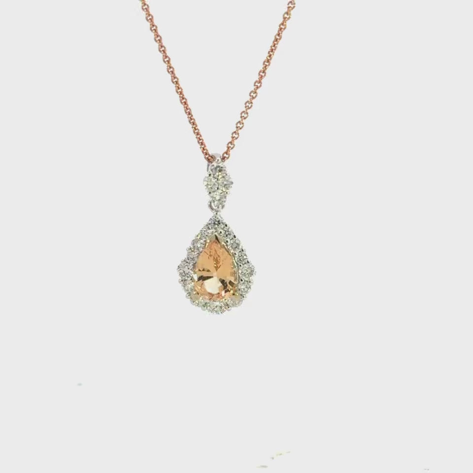 Imperial Topaz and Diamond Pear Shape pendant