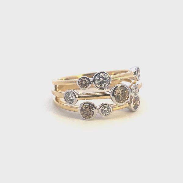 Australian champagne and white diamond Trewarne Dress ring. 