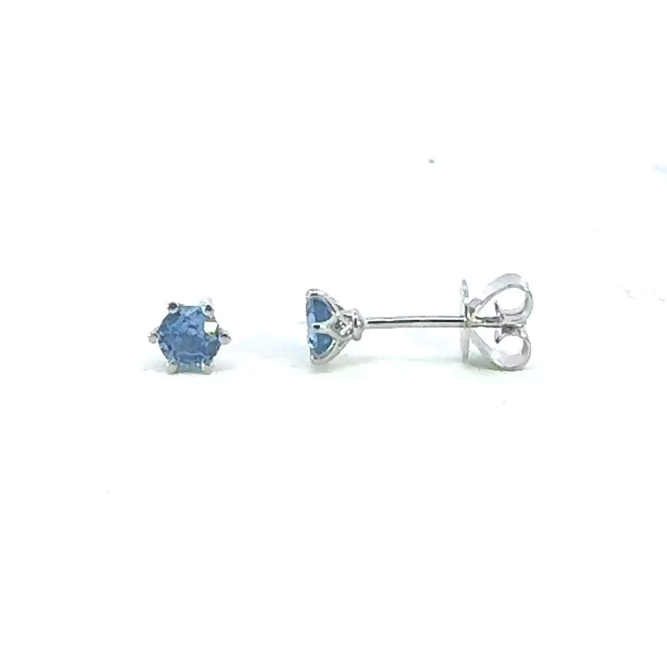 Blue Sapphire Stud Earrings - Artemis design