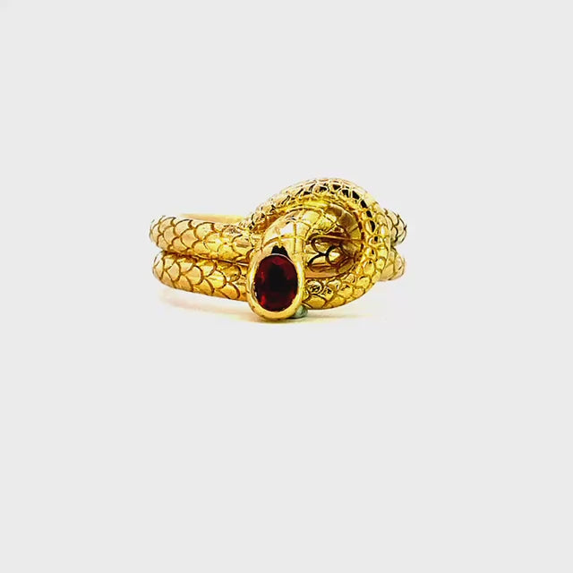 18ct Gold Ruby Spirit Snake Ring