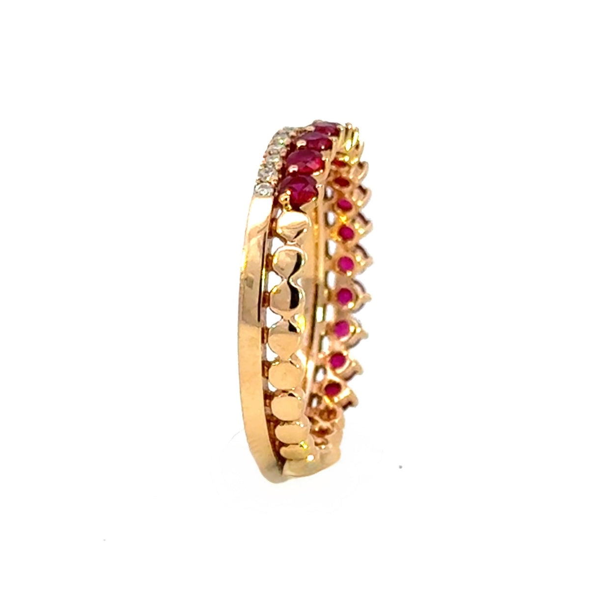 18ct Rose Gold Ruby and Diamond Ring.
