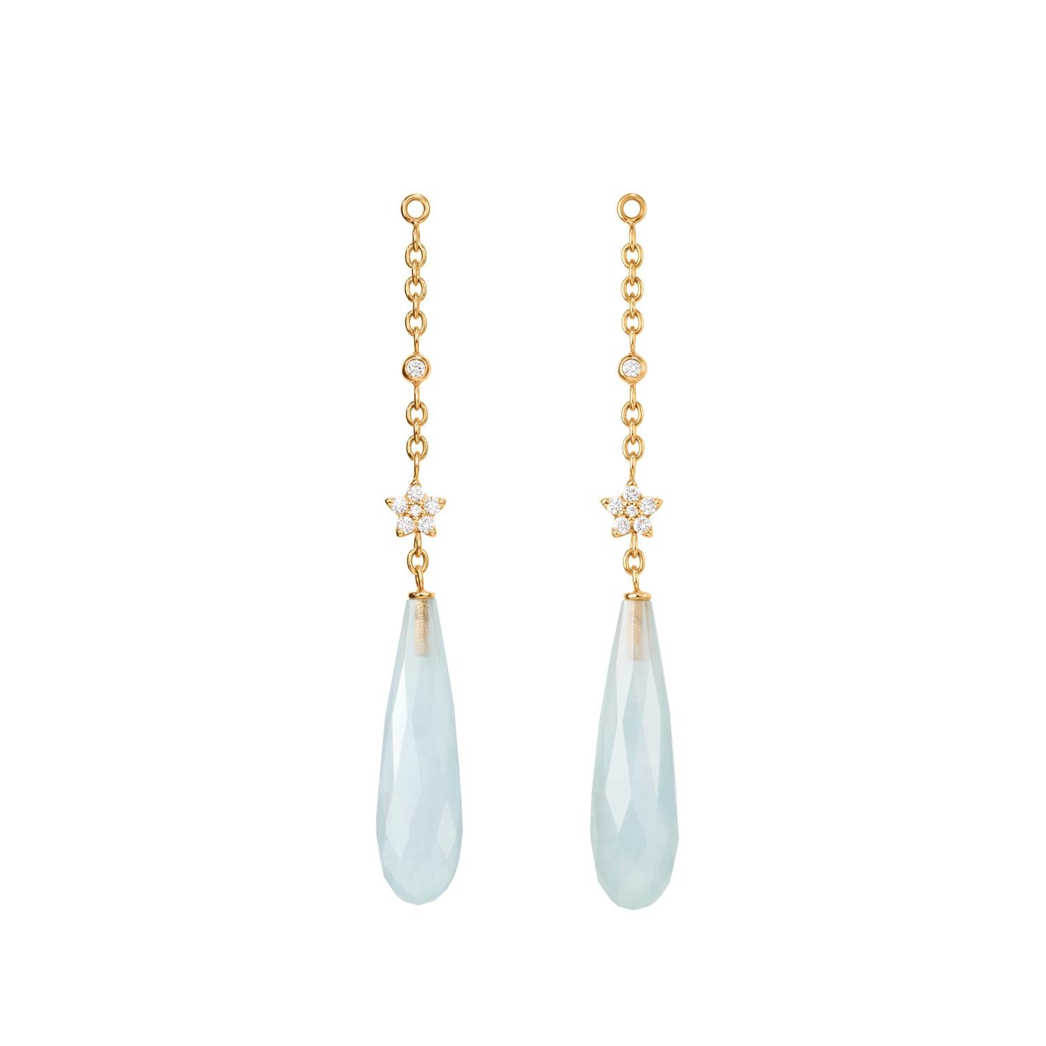 Ole Lynggaard Aquamarine Shooting Star pendants for earrings