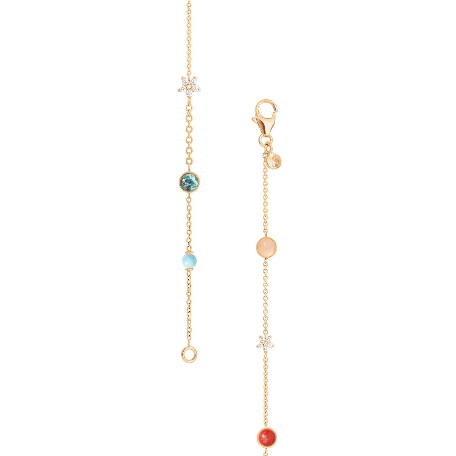 Ole Lynggaard Shooting star bracelet with coral and turquoise