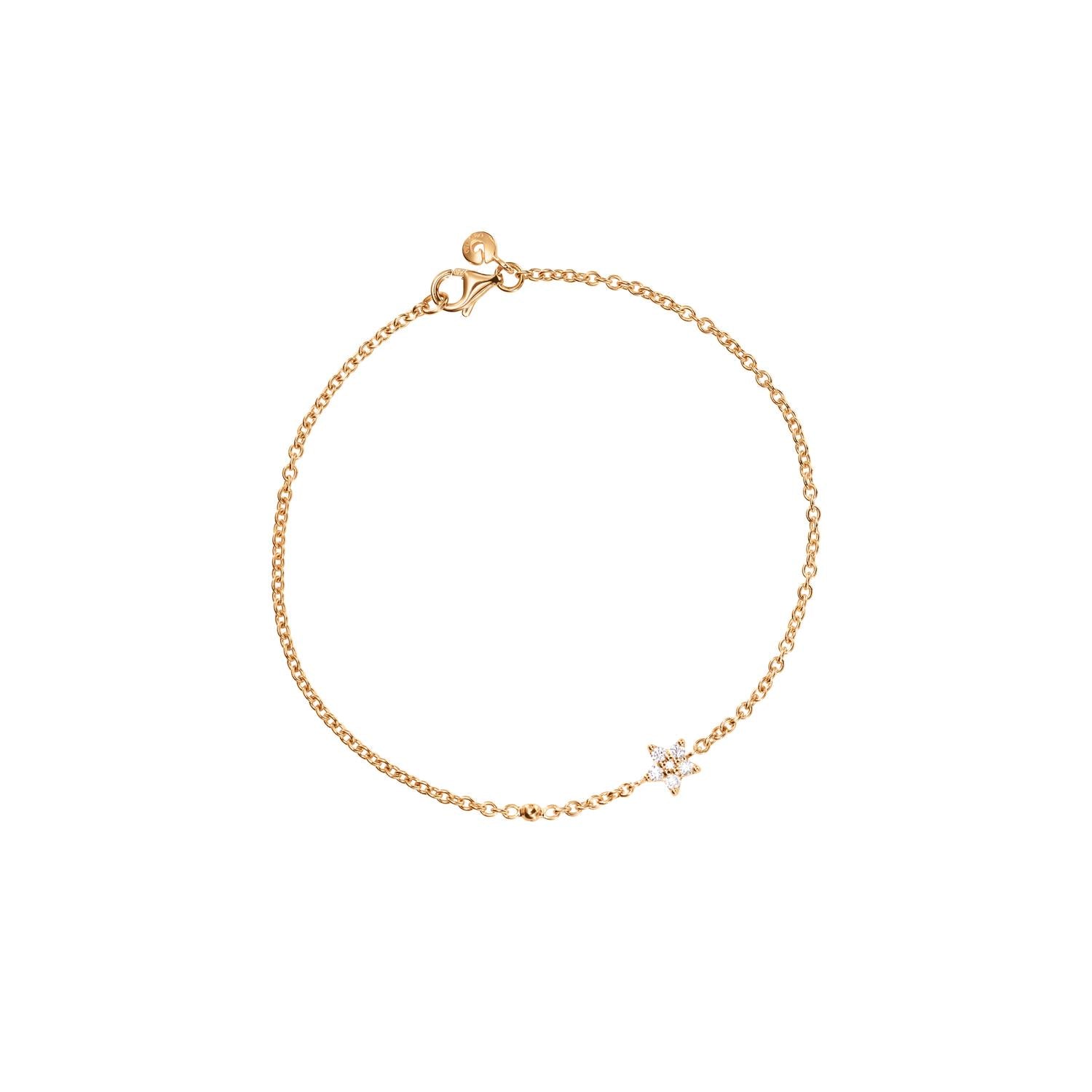 Shooting star bracelet with single diamond star