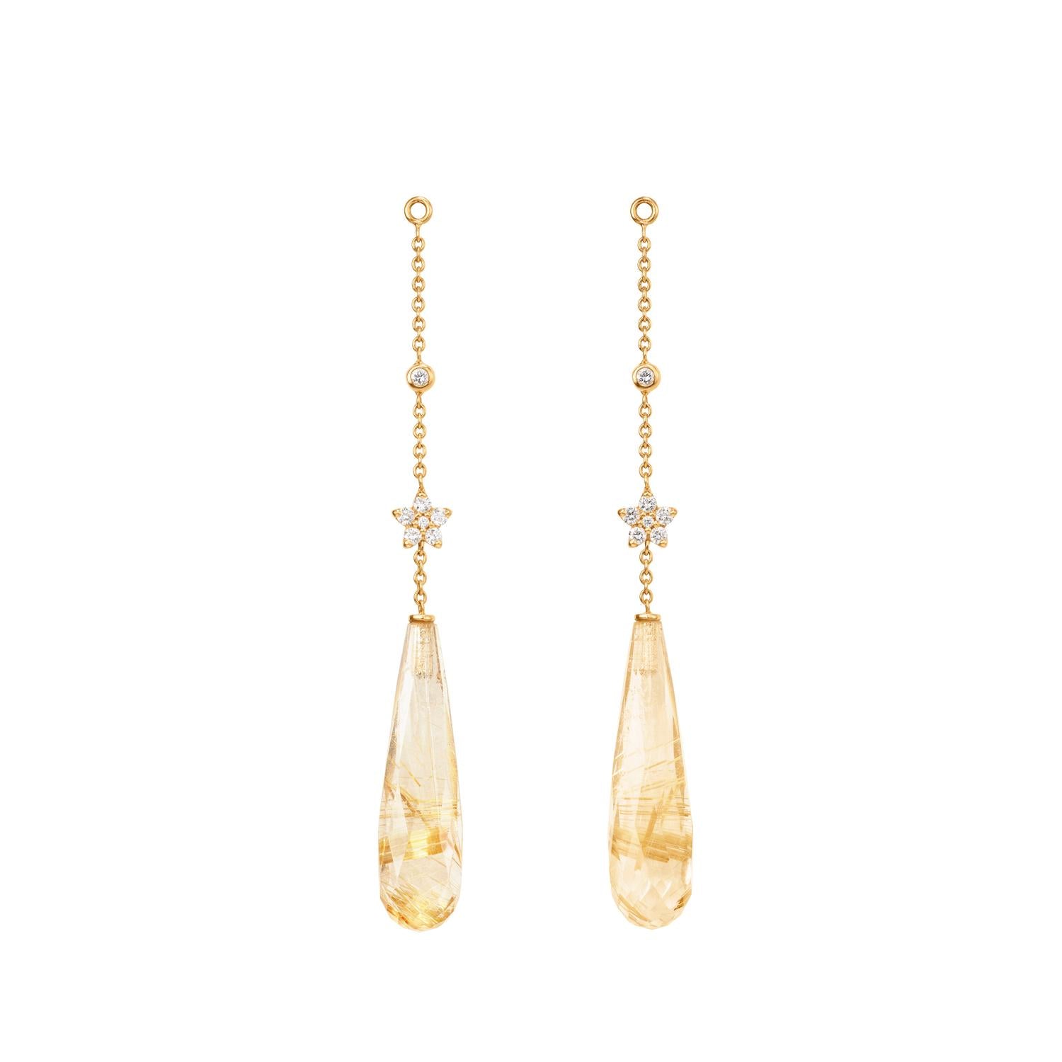 Ole Lynggaard Rutile Quartz shooting star pendants for earrings