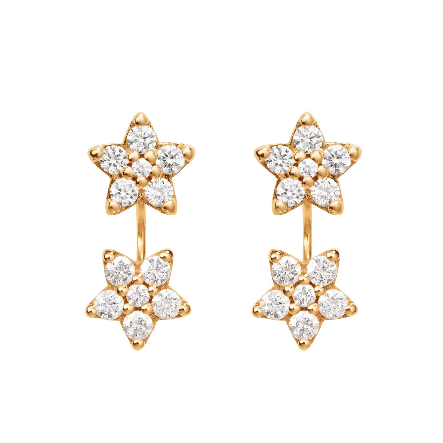 Ole Lynggaard Shooting star stud earrings with shooting star pendants for earrings