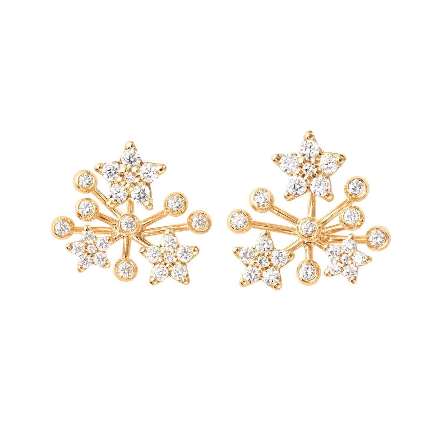 Shooting Star earrings cluster