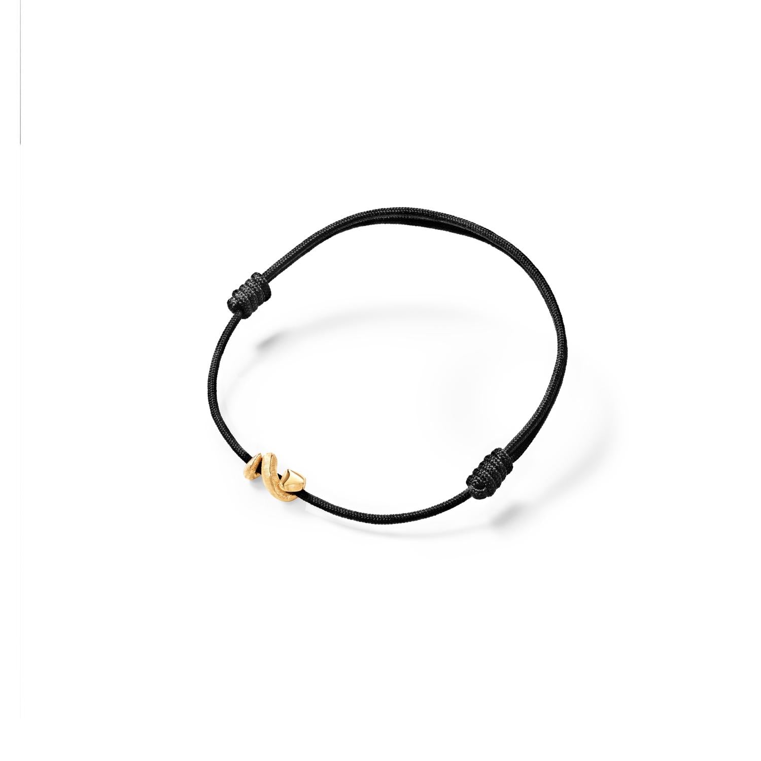 Ole Lynggaard Snake bracelet on black string