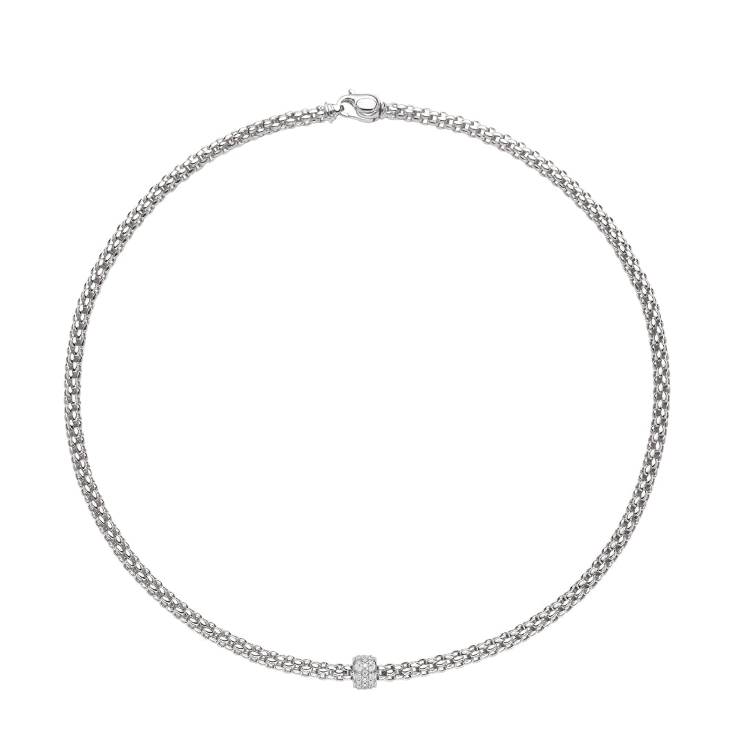 FOPE SOLO Necklace 18ct White Gold Diamond rondel italian melbourne trewarne luxury