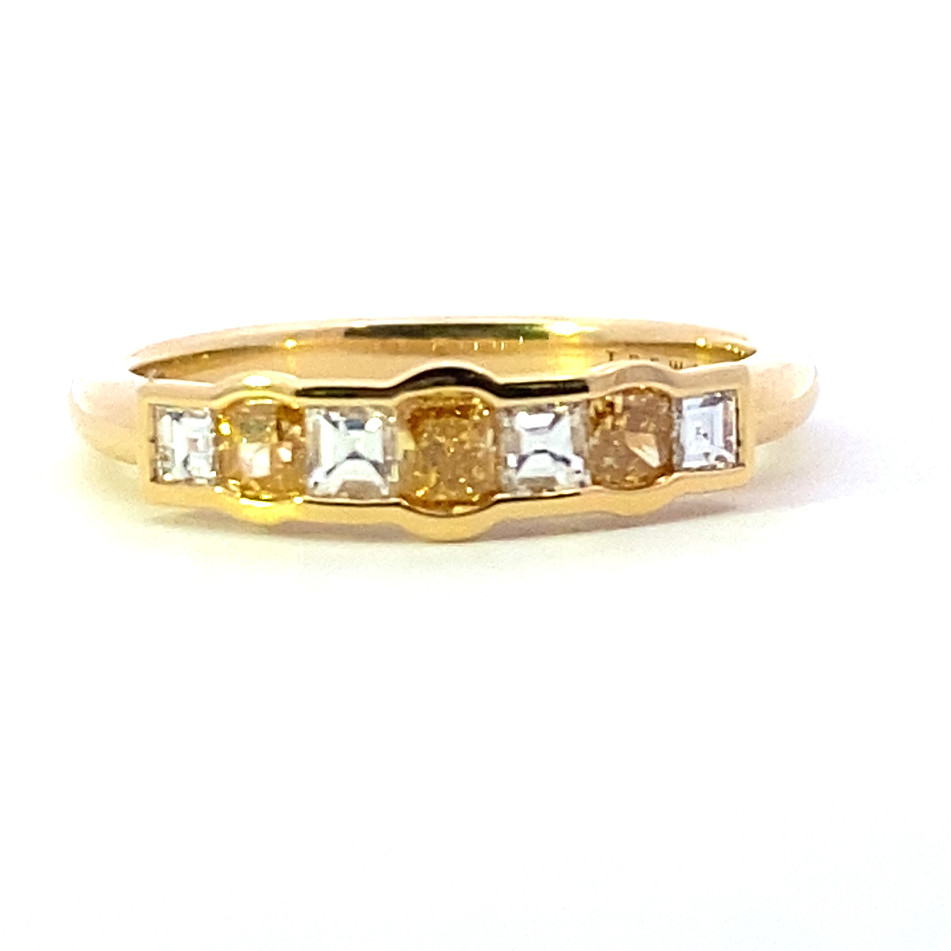 Fancy Intense Yellow Orange and White diamond ring