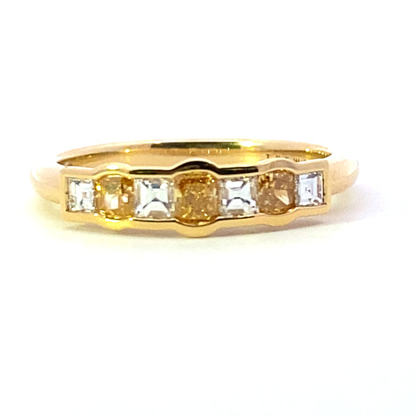 Fancy Intense Yellow Orange and White diamond ring