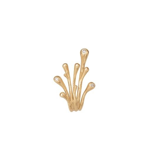 BoHo Earclip small in gold with diamonds__A2934-401