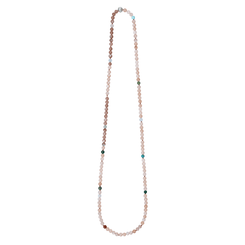 Bead collier in blush theme 80 cm without clasp