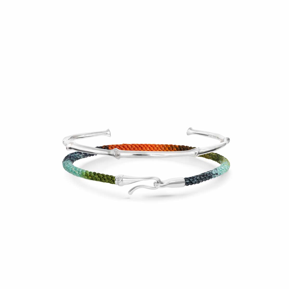 colourful silver stacking bracelet