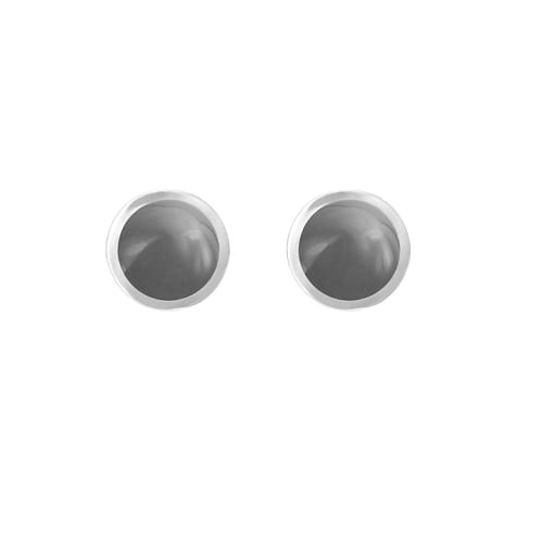 silver stud earrings grey moonstone A3035-302