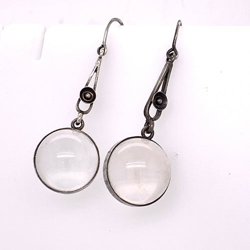 Antique Silver Crystal Ball Earrings Melbourne