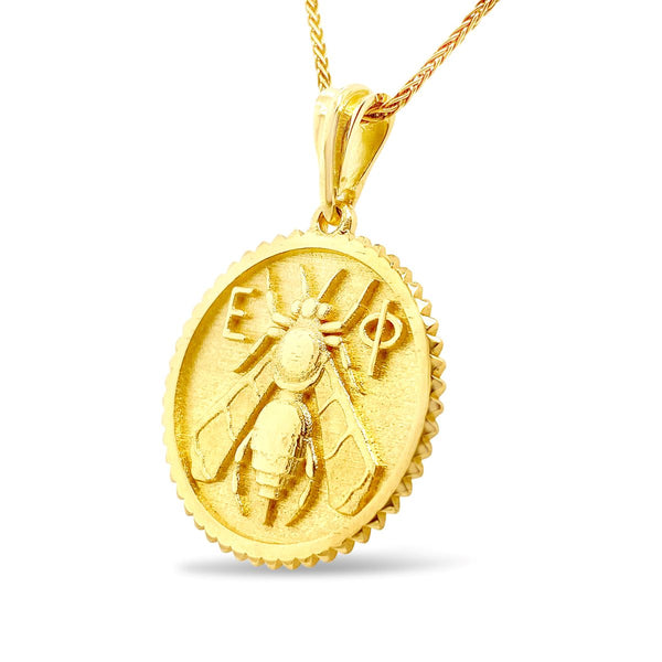 18ct.gold.medallion.bee.pendant.temple.of.artemis
