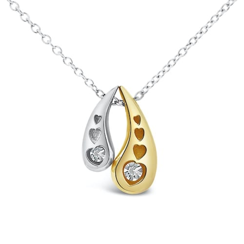 Mother & Child Yellow Gold White Gold Diamond Necklace 2
