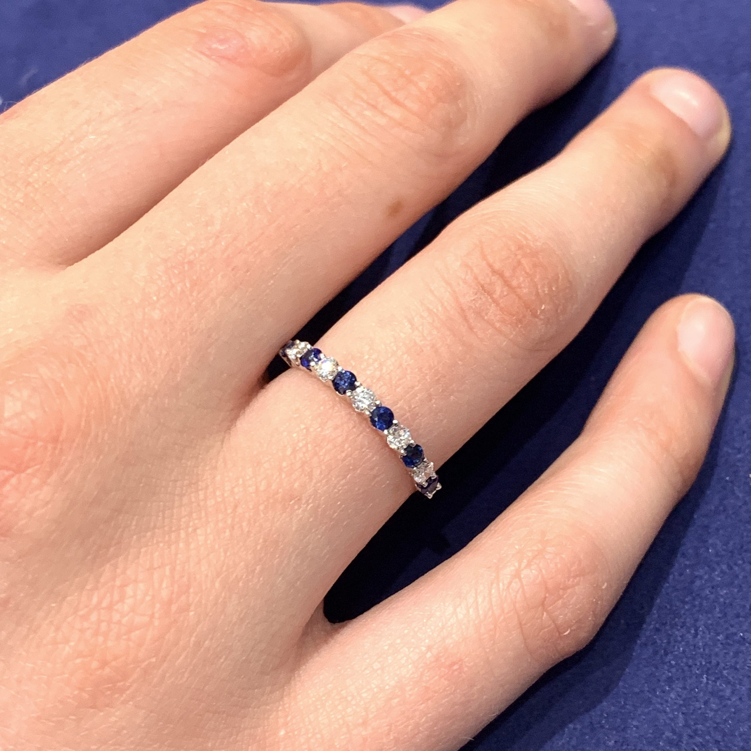 Blue Sapphire Eternity Stack Ring | 14k Gold | EF Collection — EF  Collection®