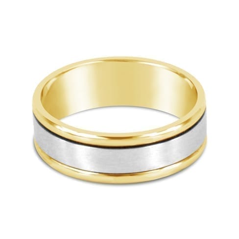 Saturn Two Tone Mens Wedding Ring – Trewarne Fine Jewellery