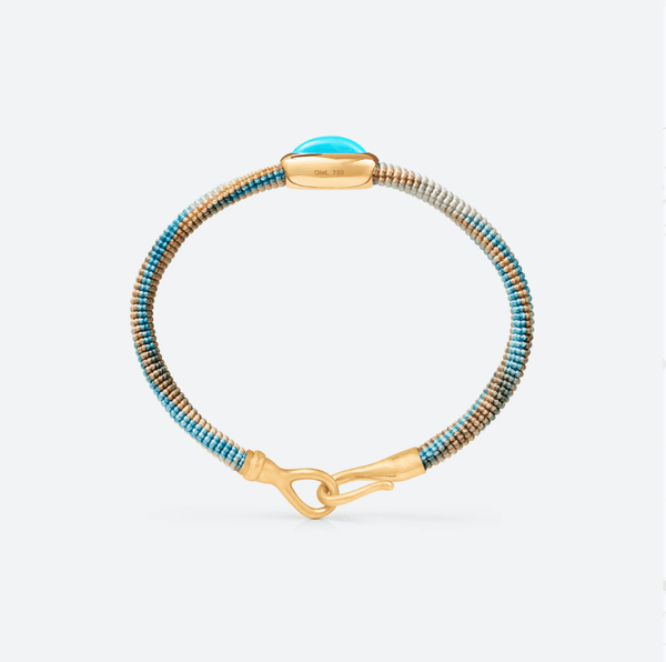 Life Bracelet with Turquoise 6mm Cornflower Side