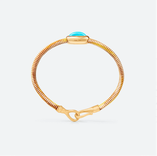 Life Bracelet with Turquoise 6mm Golden Side
