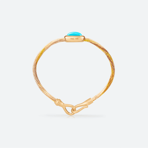 life bracelet 4.5mm with turquoise - golden side