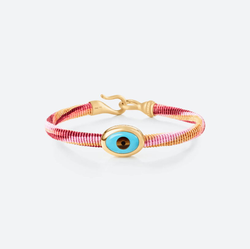 Life Bracelet with Evil Eye 6mm Berry