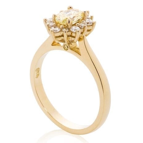 Enchanted Disney Aurora Ring, 0.75 CT Oval Cut Pink & Lab Diamond Ring,  Scallop Frame Engagement Gift Ring, 14K White Gold Halo Frame Ring - Etsy