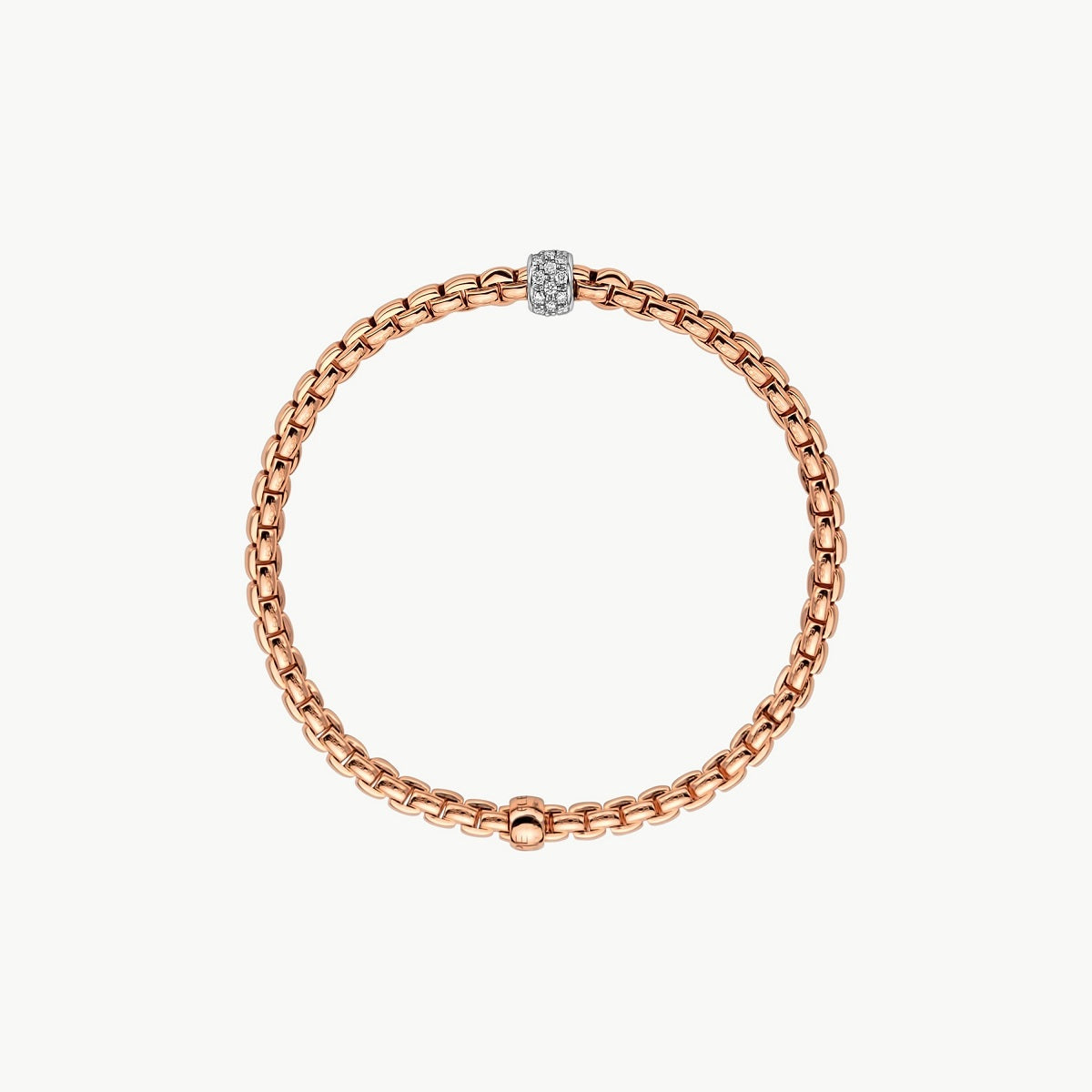 Flexible 18ct Rose Gold Fope Bracelet